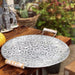 Antique-Style Round Metal Serving Tray with Rustic Wooden Handles for Cakes and Breads