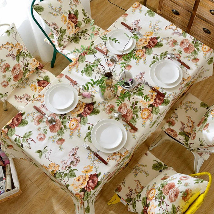 Elegant Chinese Floral Cotton Tablecloth: Enhance Your Dining Experience