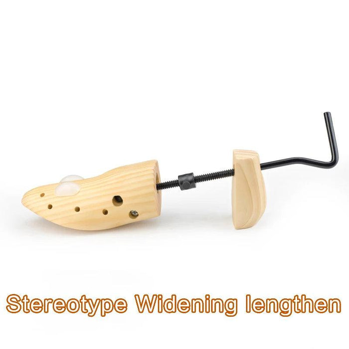 Adjustable Professional Wooden Shoe Stretcher for Comfortable Fit – Includes Pressure Relief Plugs for Boots and Pumps