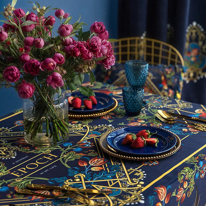 Exquisite Velvet Floral Table Cover: A Touch of Nature for Upscale Dining