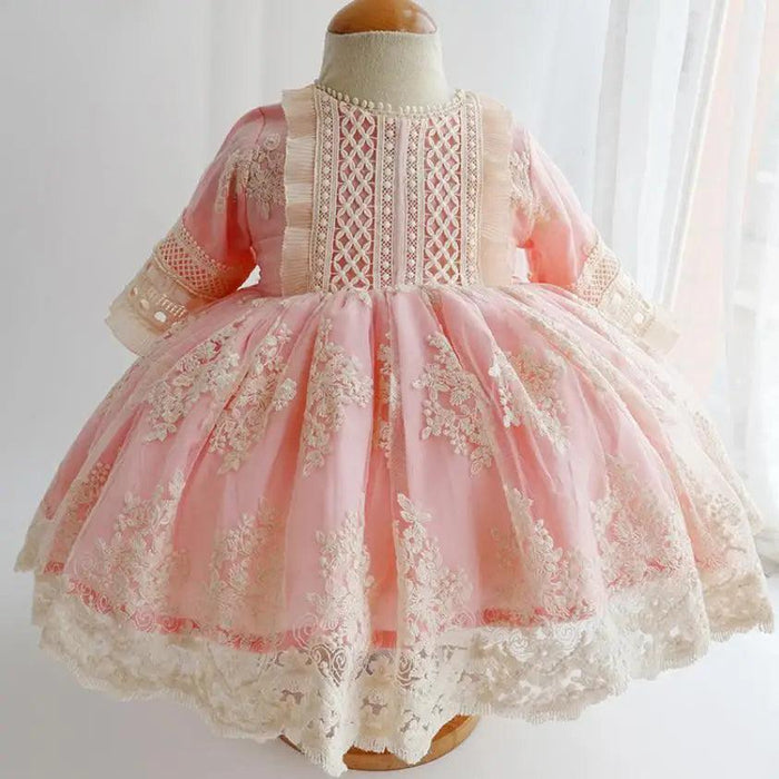 Charming 3-Piece Autumn Spanish Lolita Princess Lace Dress Set for Girls 12M-6T