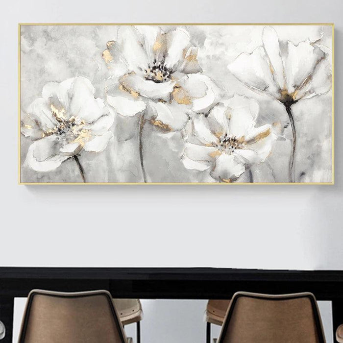 Sophisticated White Blossom Canvas Art for Elegant Home Decor