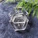 Customizable Transparent Hexagon Acrylic Ring Box with Engraved Name and Date - Elegant Jewelry Display