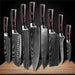 Premium 7CR17 Japanese Laser Damascus Culinary Knife Set - Chef, Santoku, Cleaver, Slicing & Utility Options