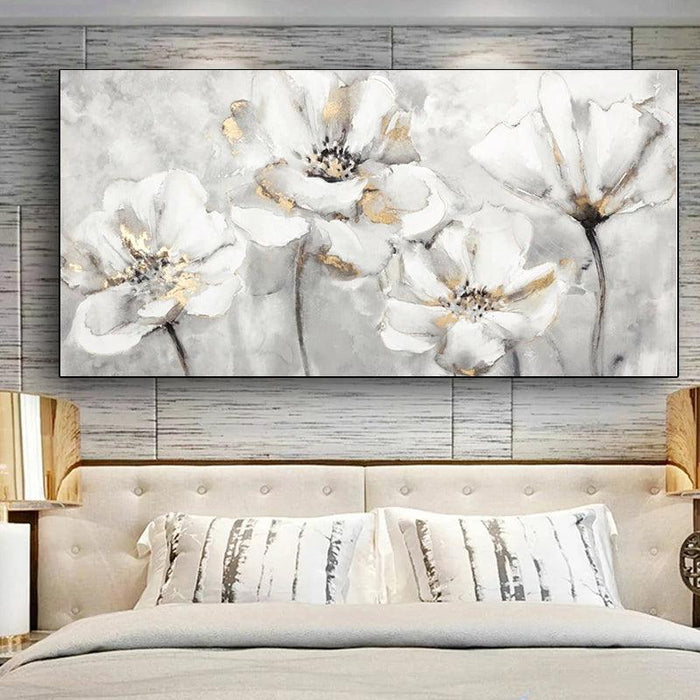 Sophisticated White Blossom Canvas Art for Elegant Home Decor