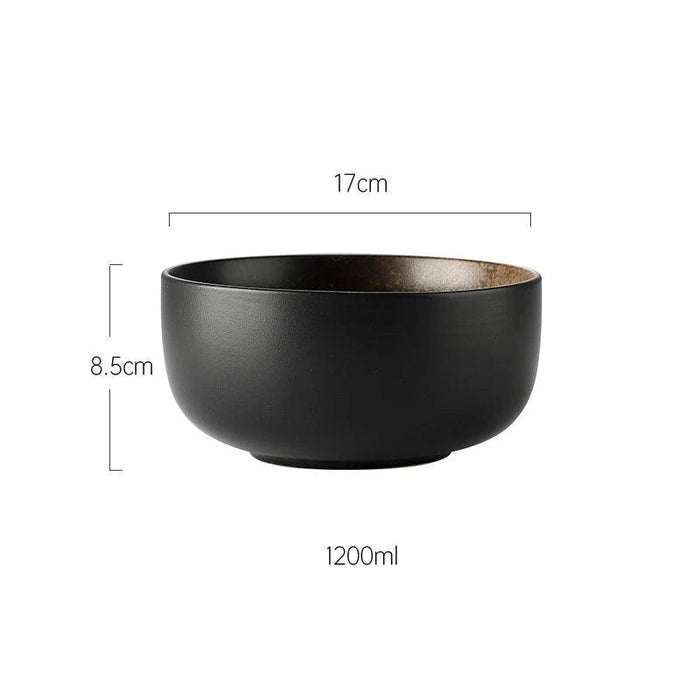 Chic Japanese Ceramic Noodle Bowl Set with Spoon and Chopsticks for Exquisite Dining Experience