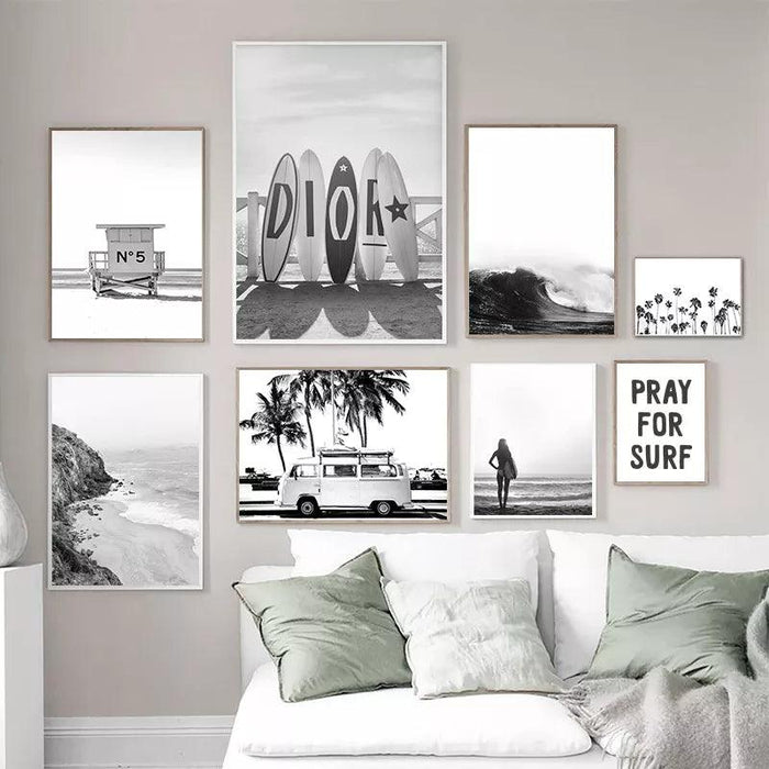 Tranquil Beachfront Paradise Canvas Art Print