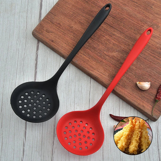 Silicone Kitchen Strainer with Long Handle - Heat Resistant Cooking Drainer