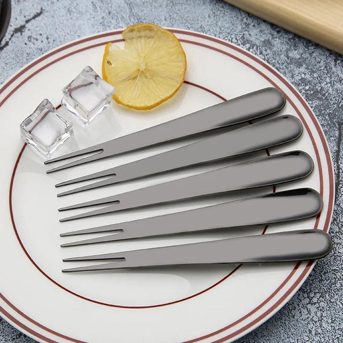 Elegant Stainless Steel Multi-Use Dessert and Fruit Forks - Japanese Style Cutlery for Dining