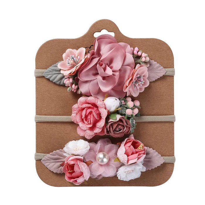 Adorable Pearl-Embellished Floral Headband Set for Babies - Ideal for Photography