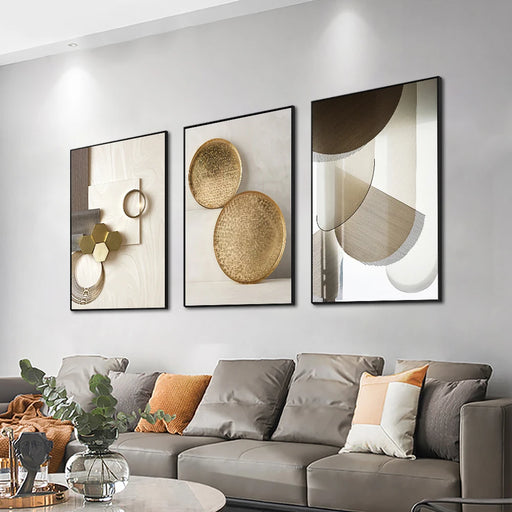 Elevate Your Living Space with Contemporary Metal Geometric Wall Art Print