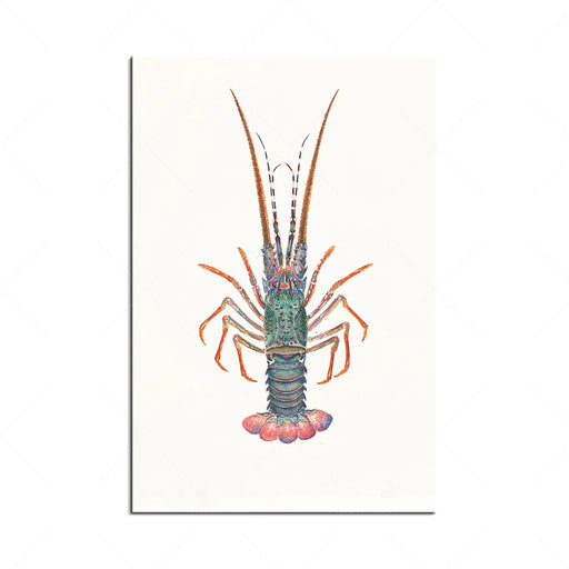 Coastal Marine Creatures Watercolor Trio - Crab, Lobster & Shrimp - Ocean-Inspired Home Decor Pieces