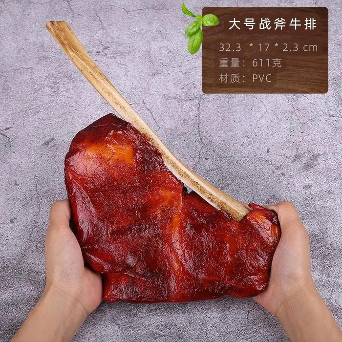 Lifelike Meat Replica Props for Photography and Home Decor - Realistic Steak, Pork, and Bacon Models