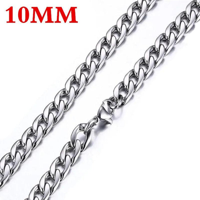 Modern Men's Stainless Steel Figaro Chain Necklace - Stylish Accessory for Any Event