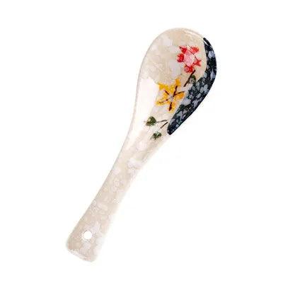 Kids' 14cm Delightful Japanese-Inspired Ceramic Spoon for Mealtime Magic