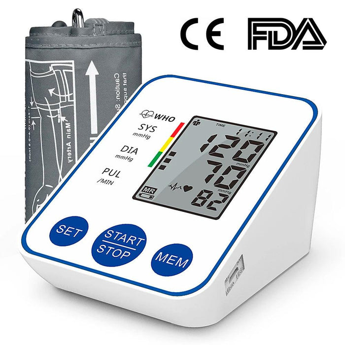 Digital Upper Arm Blood Pressure Monitor Kit with Large LCD Display for Accurate Home Health Monitoring