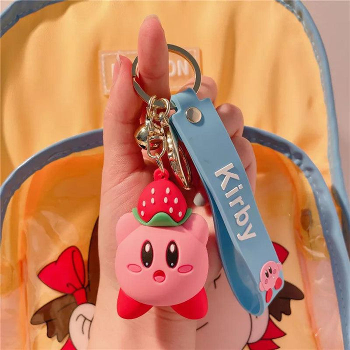 Cute Pink Kirby Keychain with Waddle Dee Doo Design - Perfect Gift for Kids and Anime Fans