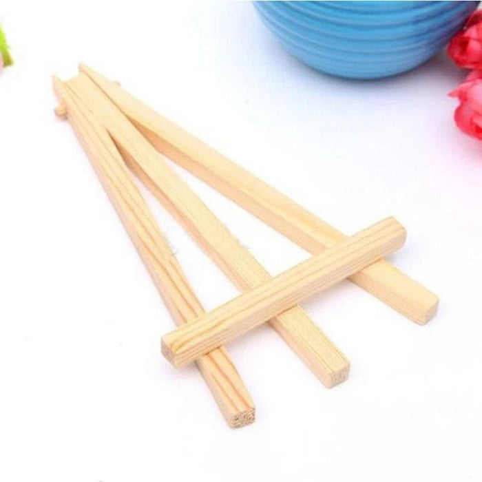 Charming Triangular Mini Wooden Easel Stand for Weddings and Events - 15x8cm Display Holder