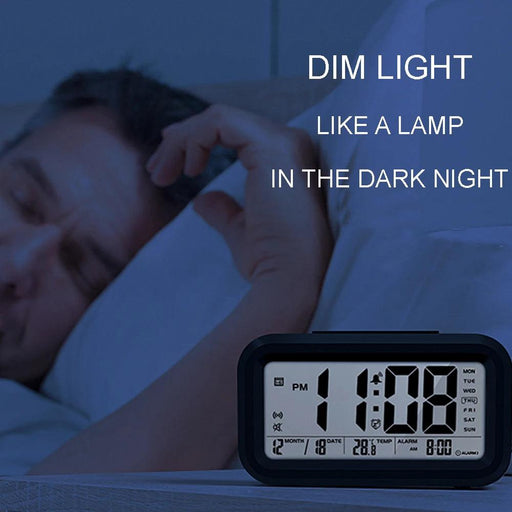 English Voice-Activated Alarm Clock with Temperature, Calendar, Snooze, and Backlight Features