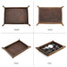 Elegant Cowhide Leather Organizer Tray for Keys, Wallets, and Coins: A Stylish Storage Solution