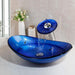 Charming Glass Sink with Waterfall Faucet Ensemble - Stylish Upgrade for Your Bathroom