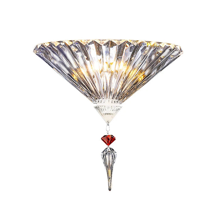 Elegant Crystal Wall Light with Reflective Accent - A Chic Addition for Any Space