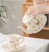 Charming Vintage Butterfly Tea and Coffee Set - Exquisite Porcelain and Bone China, Luxurious 800ml Pot with Matching Saucer