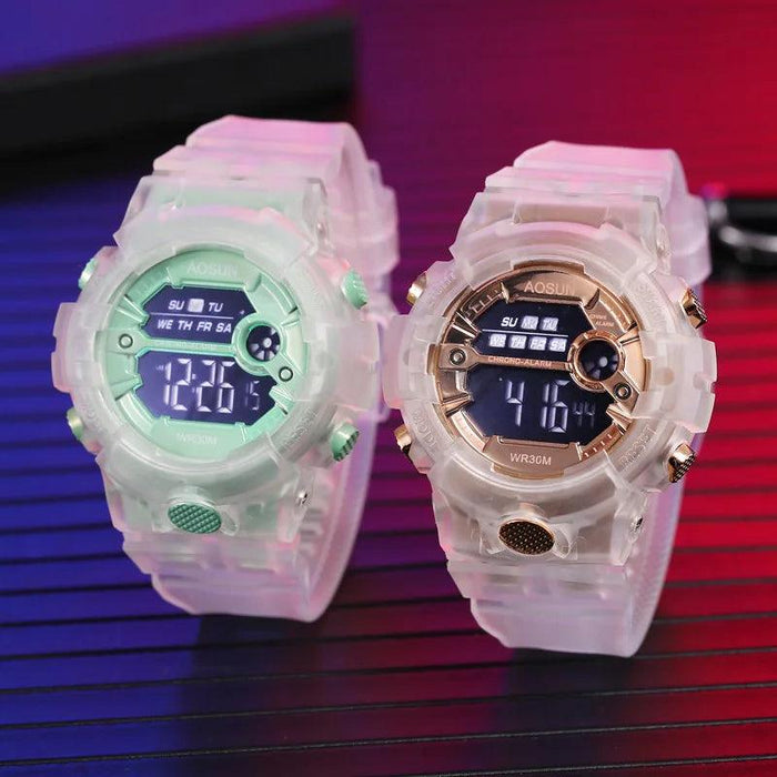 Colorful Transparent Jelly Sports Watch for Kids - Stylish Timepiece for Young Explorers