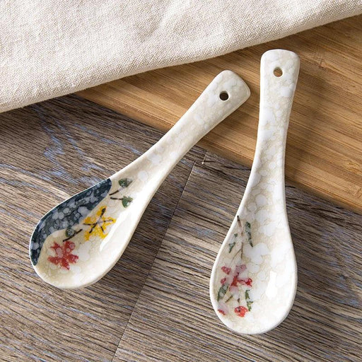 Kids' 14cm Delightful Japanese-Inspired Ceramic Spoon for Mealtime Magic