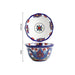 Bohemian Hand-Painted Ceramic Bowl - Elegant Rice, Noodle & Salad Dish with Innovative Chopstick Holder