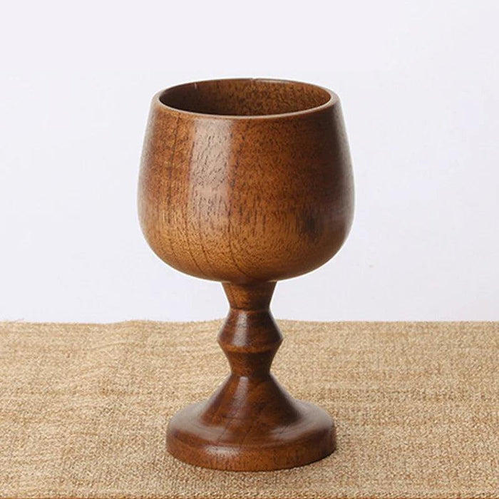 Vintage Handmade Wooden Wine Chalice - Eco-Conscious Acacia, Beech, or Sour Jujube Goblet