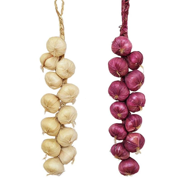 Lifelike Garlic String Decoration for Home, Garden, and Event Styling – M6CE