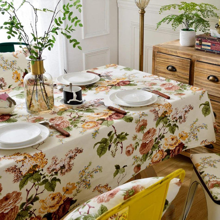 Elegant Chinese Floral Cotton Tablecloth: Enhance Your Dining Experience