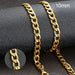 Sleek Urban Style: Men's Black and Gold Stainless Steel Link Necklace