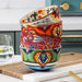 Bohemian Hand-Painted Ceramic Bowl - Elegant Rice, Noodle & Salad Dish with Innovative Chopstick Holder