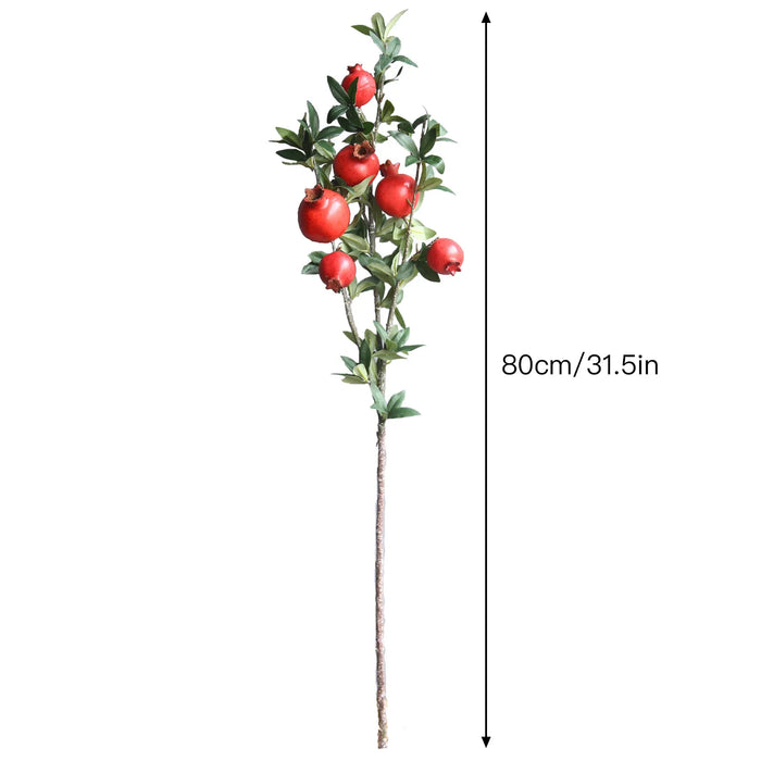 80cm Faux Pomegranate Bouquet - 6 Head Foam Fruit for Elegant Home and Event Decoration