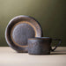 Elegant Japanese-Style Stoneware Coffee Mug Set with Tray for Sophisticated Sipping