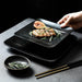 Elegant Matte Black and Gold Ceramic Dinnerware Collection - Essential Set for Upscale Dining Experiences