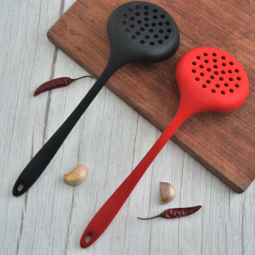 Silicone Kitchen Strainer with Long Handle - Heat Resistant Cooking Drainer