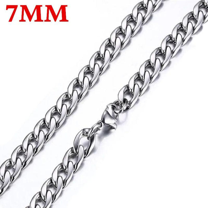 Modern Men's Stainless Steel Figaro Chain Necklace - Stylish Accessory for Any Event