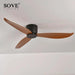 Modern Black and White Remote-Controlled Low Profile Ceiling Fan - 30W DC Motor - No Light - Sleek Design - 220V