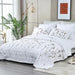 Elegant Embroidered Cotton Quilt Set - 3PC Queen Size Bedspread for Serene Summer Nights