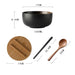 Chic Japanese Ceramic Noodle Bowl Set with Spoon and Chopsticks for Exquisite Dining Experience