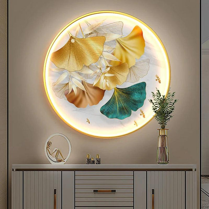 Ginkgo Leaf Serenity: Modern LED Wall Lamp for Stylish Home Illumination