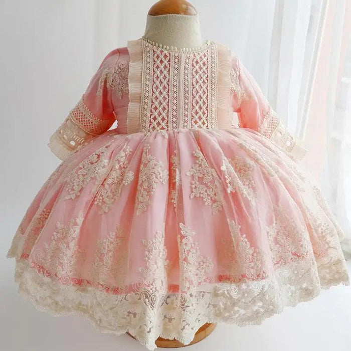 Charming 3-Piece Autumn Spanish Lolita Princess Lace Dress Set for Girls 12M-6T