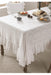 Chic Ruffled Lace Tablecloth - Luxurious Cotton Embroidery for Dining Elegance