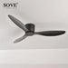 Modern Black and White Remote-Controlled Low Profile Ceiling Fan - 30W DC Motor - No Light - Sleek Design - 220V