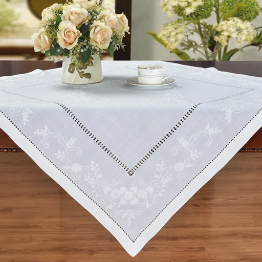 Chamomile Blooms White Table Linen Set by Jimo Lace