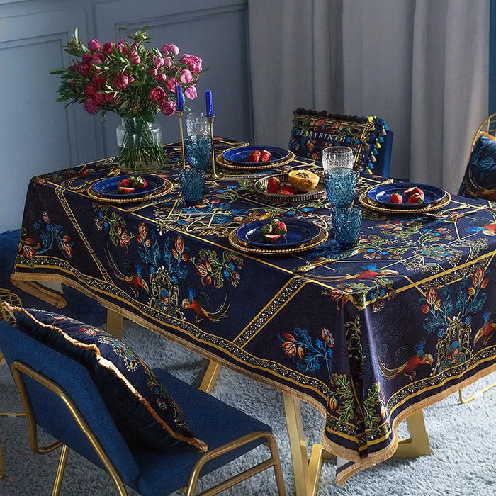 Exquisite Velvet Floral Table Cover: A Touch of Nature for Upscale Dining