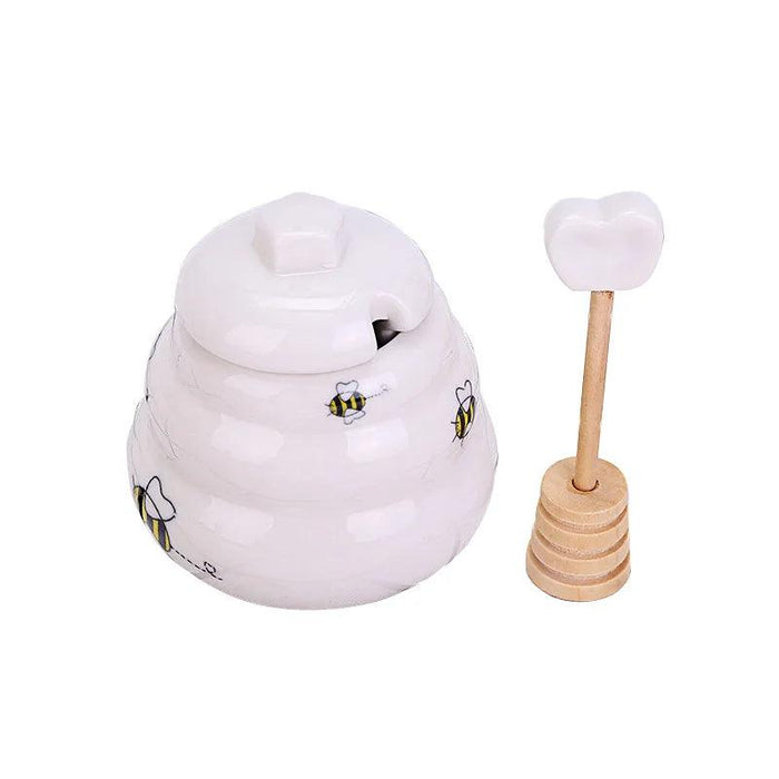Delightful Ceramic Honey Pot with Dipper in Elegant Packaging